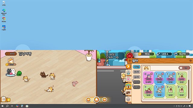 Thu thập tài nguyên thông qua chiến đấu tự động và trang trí căn phòng mèo con