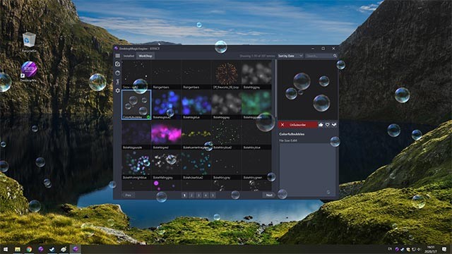 Rất nhiều hiệu ứng hình ảnh và bản nhạc để lựa chọn trong DesktopMagicEngine