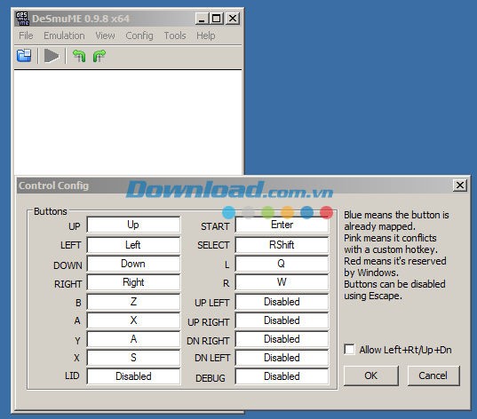 Chọn Config > Control Config