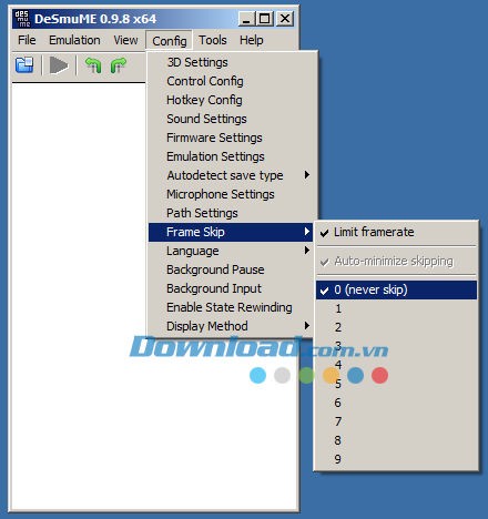 Tùy chỉnh Frame Skip