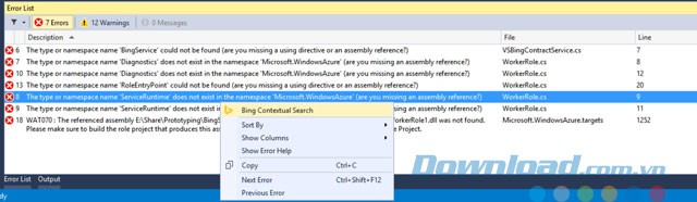 Hỗ trợ lỗi khi biên dịch C# và VB
