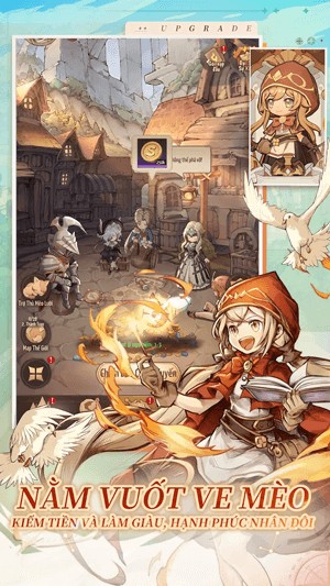 Nằm vuốt ve mèo