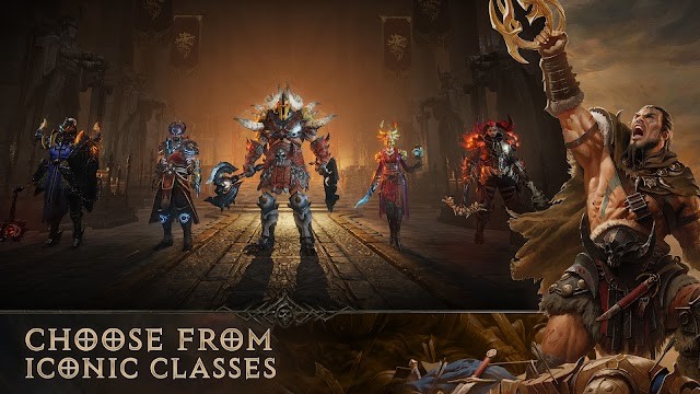 Chọn từ các lớp nhân vật biểu tượng trong game Diablo Immortal