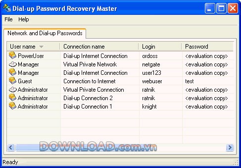 Dial-up Password Recovery Master