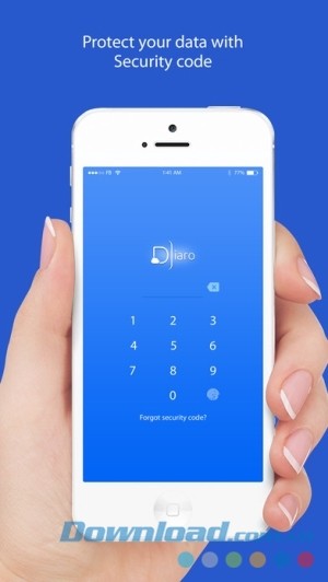 Diaro cho iOS bảo vệ dữ liệu