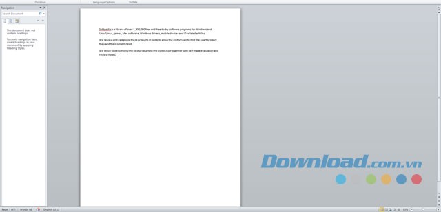 Giao diện chính của phần bổ trợ Dictate cho máy tính