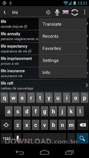 Dictionary French English Free for Android