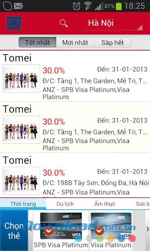 Điểm ưu đãi thẻ ngân hàng for Android