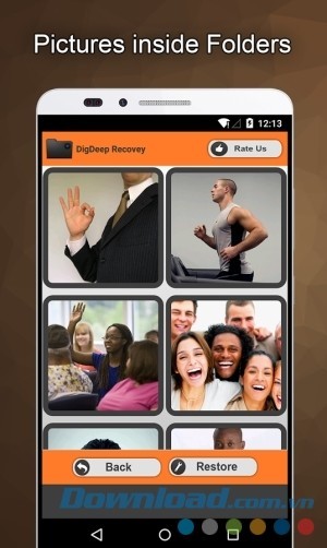 DigDeep Image Recovery cho Android tìm ảnh bên trong thư mục