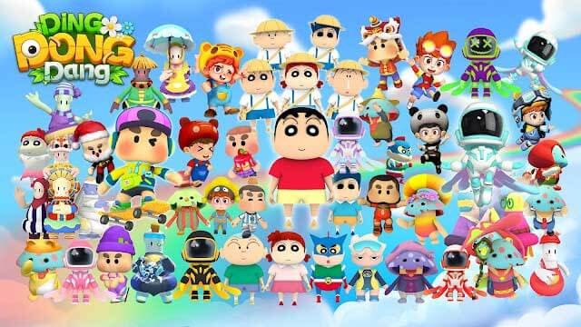 Ding Dong Dang có rất nhiều nhân vật biểu tượng từ bộ truyện Shin - Cậu bé bút chì