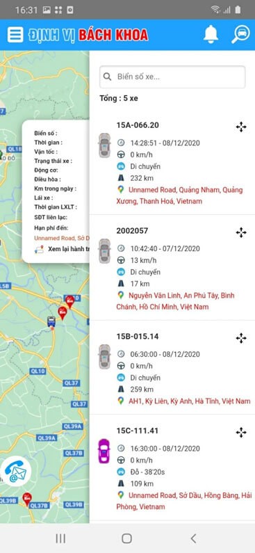 Quản lý đội xe trên Định Vị Bách Khoa