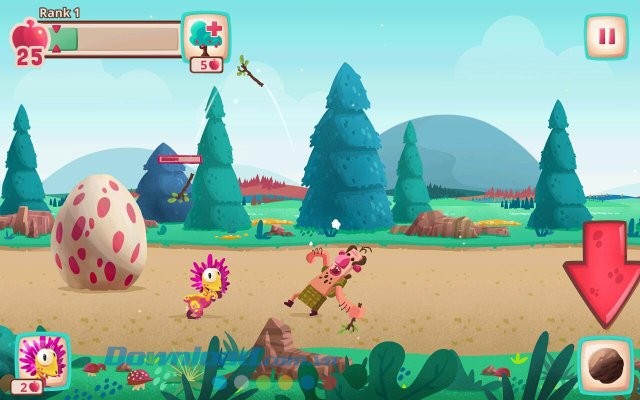 Bảo vệ trứng khủng long trong game Dino Bash