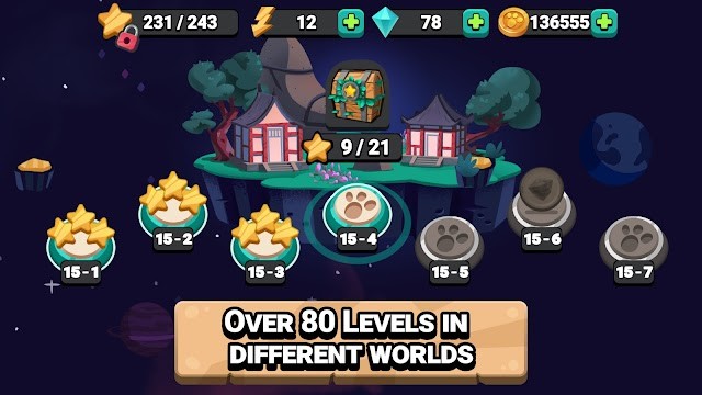 Chinh phục hơn 80 level trong các thế giới khác nhau