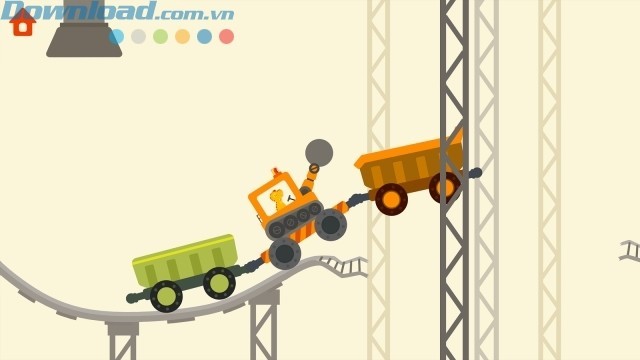 Bé sẽ cùng khủng lo nhỏ đáng yêu lái máy xúc đi khám phá và xây dựng