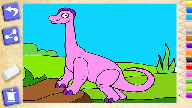 Dinosaurs Coloring sở hữu bảng màu phong phú, rực rỡ