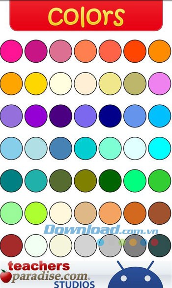 Giao diện sử dụng ứng dụng Dinosaurs Coloring Book