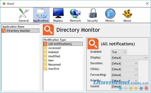 Directory Monitor tích hợp Glow