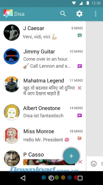 Giao diện chat của Disa