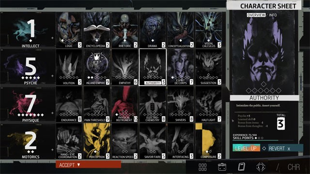 Thoải mái tùy chỉnh nhân vật để tạo nên thám tử độc lạ trong Disco Elysium