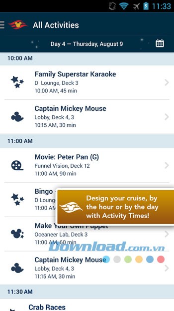 Các tính năng trên ứng dụng