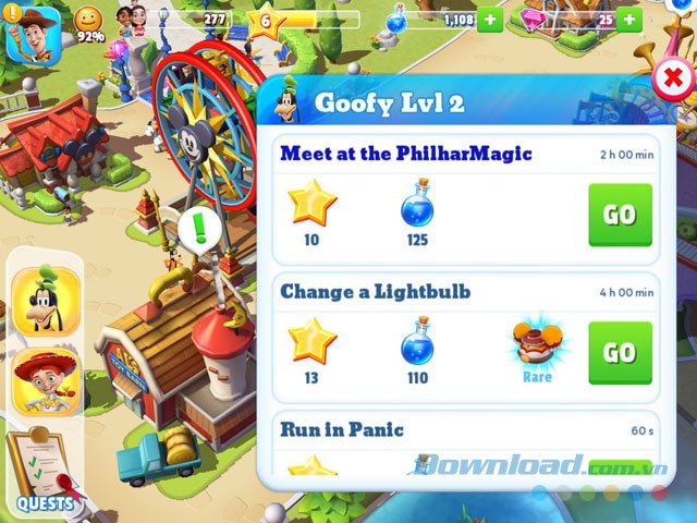 Các nhiệm vụ đa dạng trong game