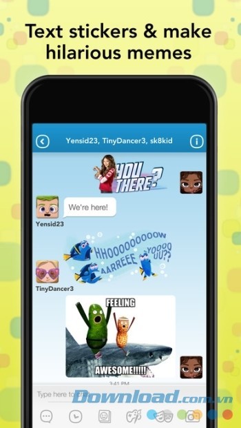 Nhắn tin và trò chuyện vui nhộn bằng sticker, meme hoạt hình