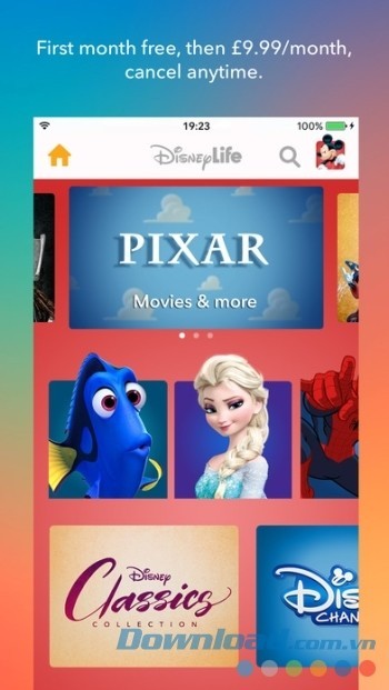 DisneyLife cung cấp dịch vụ giải trí dạng thuê bao tháng