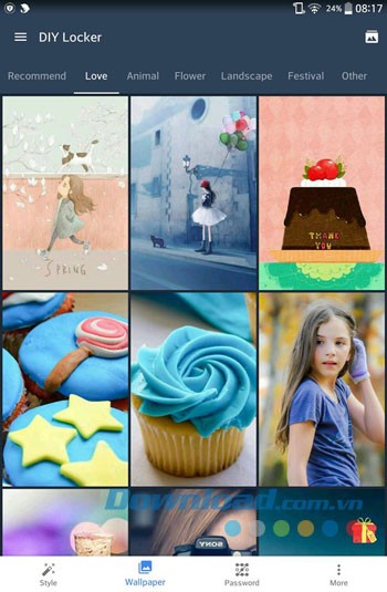 Giao diện sử dụng của ứng dụng Solo Locker