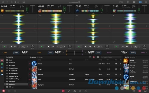 Với djay Pro cho Mac, bạn có thể chỉnh âm tần ca khúc như ý