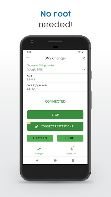 Đổi DNS không cần root máy