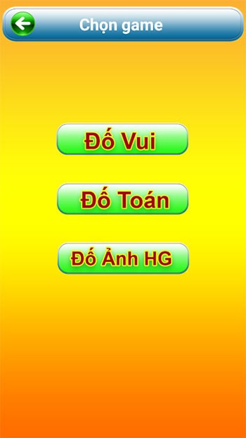 Chọn game trong Đố vui thần đồng