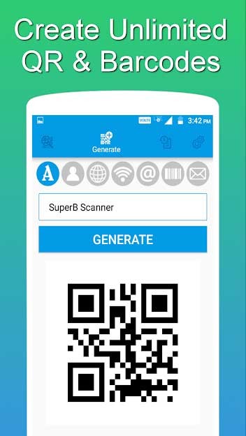 QR and Barcode Scanner Pro cho Android hỗ trợ tạo mã vạch