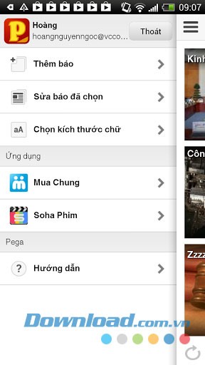 Đọc tin Pega for Android