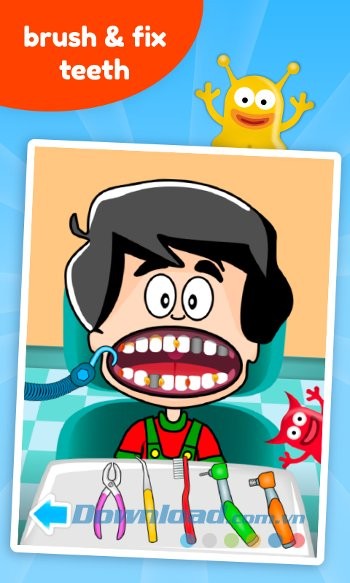 Bé tập khám răng trong game Doctor Kids