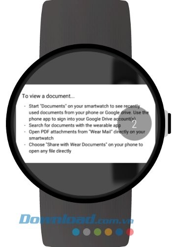 Xem tài liệu với Documents for Android Wear