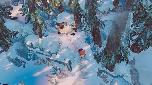 Cùng chú chó to lớn và cậu bé tí hon phiêu lưu khắp khu rừng mùa đông