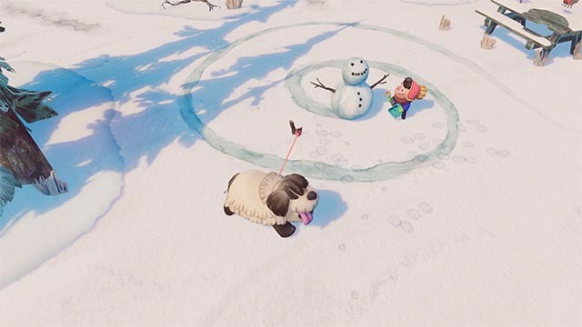 Thu thập vật phẩm khắp khu rừng để trang trí người tuyết