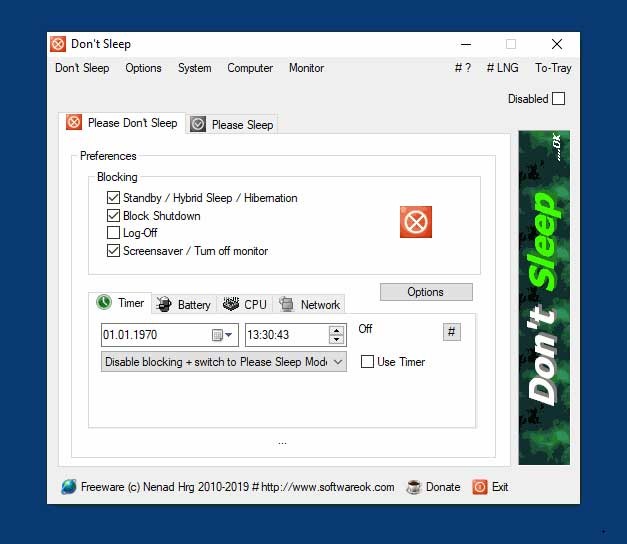 Giao diện Don't Sleep
