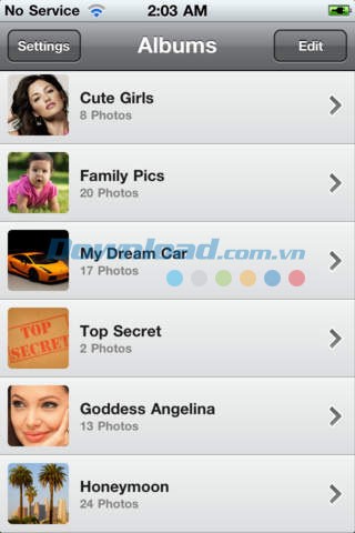 Bảo mật album ảnh