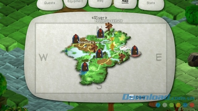 Quan sát bản đồ của game hành động phiêu lưu Don't open the doors cho máy tính và Mac