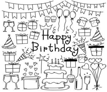 Bộ sưu tập Doodle Art sinh nhật