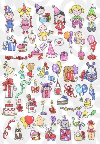 Bộ sưu tập Doodle Art sinh nhật