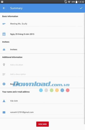 Xem chi tiết sự kiện mới trên Doodle