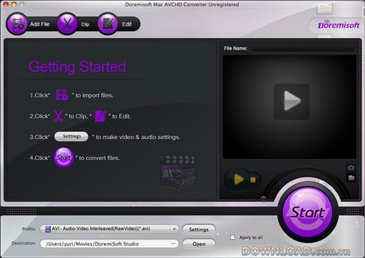 Doremisoft Mac AVCHD Converter