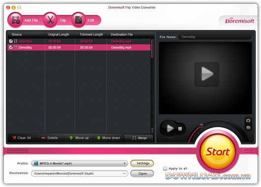 Doremisoft Mac Flip Video Converter
