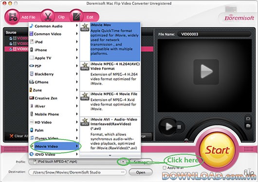 Doremisoft Mac Flip Video Converter