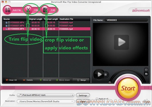 Doremisoft Mac Flip Video Converter