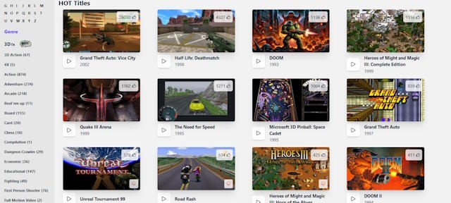 DOS Zone là nền tảng chơi game cổ điển trên trình duyệt web