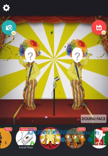 Ghép mặt vào chú hề với Doupai Face