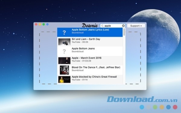 Downie cho Mac thiết kế giao diện đẹp mắt và dễ điều hướng